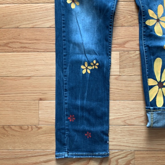 American Eagle slim straight jeans - hand painted - Picture 3 of 6